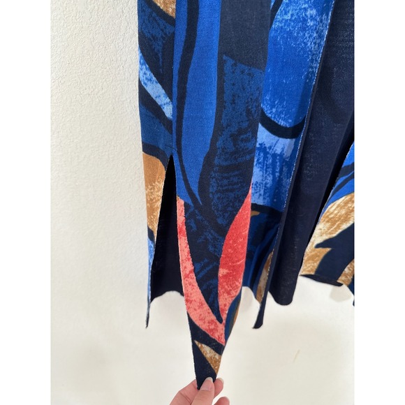 Chico's Travelers Blue Abstract Sweater Cardigan Multi-Color Size 1  US M - Picture 5 of 7